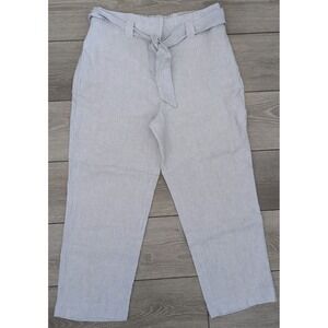 Chicos Women's Dove Gray 100% Linen‎ Wide Leg Pants Size 0.5 (US 6) NWT